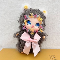 Pendentif en peluche ours aux cheveux bouclés mignon, breloque de sac, porte-clés, plusieurs couleurs, cadeau