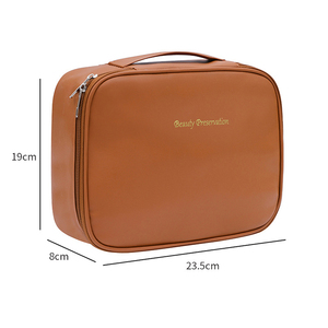 Custom PU Leather <b>Makeup</b> Cosmetic Bag Zipper Closure Toiletry Bag Cosmetic <b>Case</b> - Product Image 6