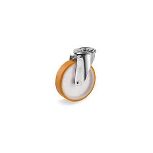 TELLURE ROTA-Roues 667705 TR' en polyuréthane, centre en polyamide, support pivotant avec trou de boulon type NL-largeur de roue 40mm, ø 17 - Product Image 1