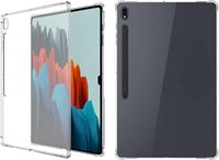 Casing transparan bening untuk Samsung Galaxy Tab S8 Plus S7 FE S7 Plus 12.4 "penutup pelindung Bumper lunak antigores jatuh TPU