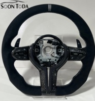Volante Deportivo de Fibra de Carbono y Gamuza en Forma de D con Base Plana para BMW F30 F20 F32 M2 F87 M4 F82 F15 X5 2014 328i F80 M4 E90