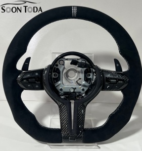 <span class=keywords><strong>Volante</strong></span> Deportivo de Fibra de Carbono y Gamuza en Forma de D con Base Plana para <span class=keywords><strong>BMW</strong></span> F30 F20 F32 <span class=keywords><strong>M2</strong></span> F87 M4 F82 F15 X5 2014 328i F80 M4 E90 - Product Image 1
