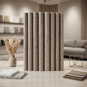 Panneau acoustique en bois de chêne blanc rayé <span class=keywords><strong>Arthome</strong></span>, moderne, pour la décoration murale de la chambre, insonorisant et acoustique, chêne blanc clair - Product Image 5