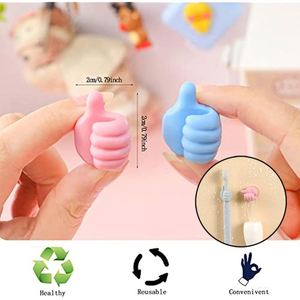 Bathroom Multifunction Organizer Silicone Thumb up Wall Hook Custom Logo Smart Silicone 10 Luxury PVC Waterproof Aluminum Single - Product Image 3