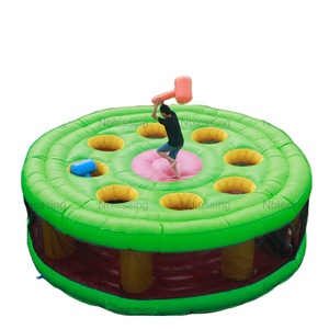 NewBlessing Crazy Person Four Lanes <b>Inflatable</b> Bungee Run Amusement Park Sport <b>Games</b> Interactive Human PVC Material Customized I - Product Image 1