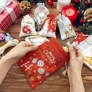 Calendrier de Noël Sac cadeau en tissu Emballage festif avec un compte à rebours - Product Image 5
