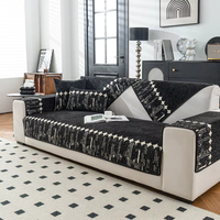 Housse de canapé à motif géométrique en chenille, coussin de luxe moderne simple antidérapant