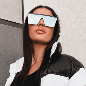 Gafas de sol con protección UV400 para mujer, montura completa, protección UV400, montura cuadrada negra, protección solar, estilo adulto - Product Image 4