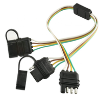 Adaptateur de remorque plat à 4 broches OEM Y-Splitter avec prise de harnais d'extension de remorque de 17.5 pouces 4 voies pour feu de hayon LED