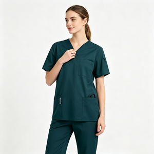 Blouses et chemises médicales unisexes amples pour médecins et infirmières, uniformes médicaux verts, hauts d'uniforme d'<span class=keywords><strong>infirmière</strong></span> - Product Image 2