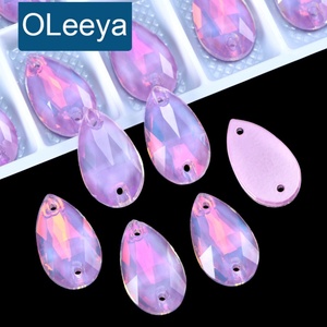 OLeeya Premium Quality Rhinestones Sewing-on Mocha Opal Teardrop Glass Sew on Rhinestone Crystals for <b>Dance</b> Costume Bikini <b>Dress</b> - Product Image 1