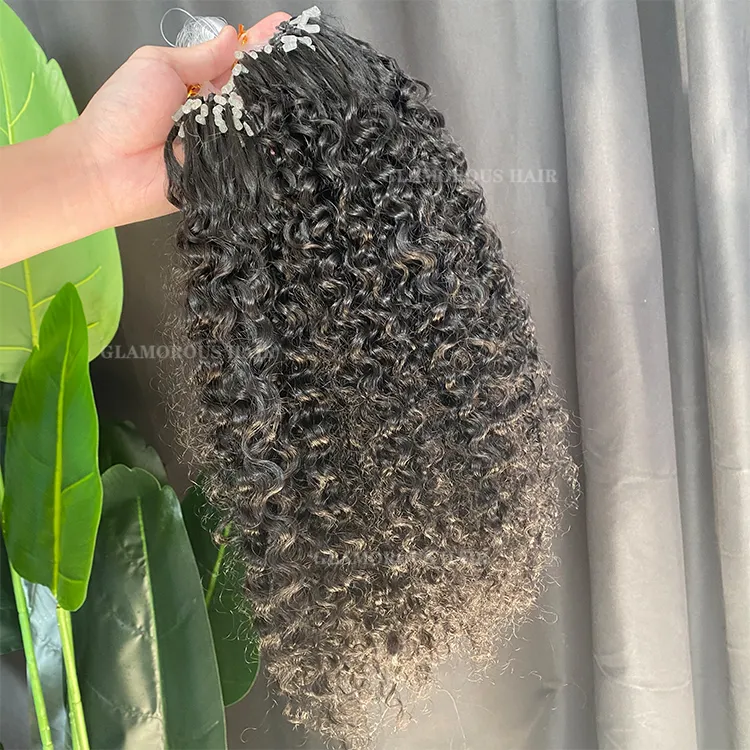 cheap micro links ,wholesale vendor cuticle raw remy sunny hair, kinky curly i tip hair extensions human hair