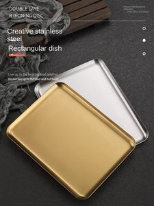 Plaque de barbecue commerciale en acier inoxydable 304 de style coréen Plaque de barbecue rectangulaire 304 pour café Dim Sum Flat Party - Product Image 6