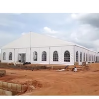 Tente de réception de luxe transparente pour 400 personnes, directement de l'usine, pour mariages et événements extérieurs, structure en alliage d'aluminium, toit et parois en PVC, garantie 1 an