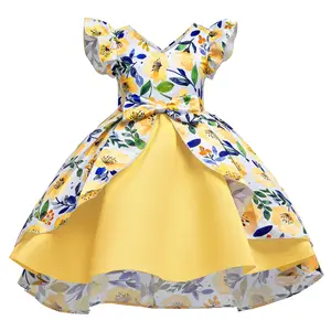 LZH Baby Clothing Girl Wedding Dress Crianças Aniversário Festa Princesa Vestidos Traje infantil para meninas Vestido