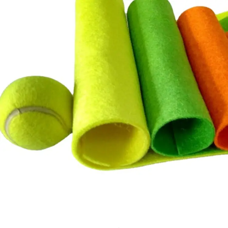 Giallo verde arancione 2mm 2.5mm 3mm tessuto in poliestere per palla in feltro per animali domestici o panno in feltro per palline da Tennis