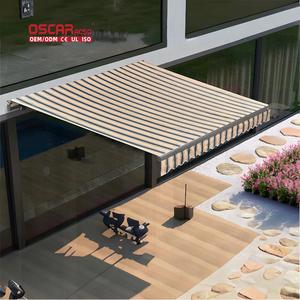 Auvent rétractable électrique en <span class=keywords><strong>tissu</strong></span> avec télécommande, protection UV extérieure pour jardin, balcon, terrasse, auvent cassette - Product Image 1