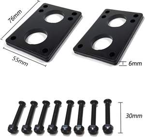 Roues de <span class=keywords><strong>longboard</strong></span> LOOEEL 70 mm 80A ABEC-9 avec entretoises, patins de rehaussement pour skateboard, vis et boulons - Transparent givré - Product Image 3