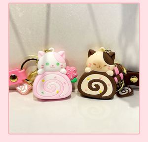 New Cat Cake Roll Cartoon <b>Key</b> <b>Chain</b> Cute Doll Car <b>Key</b> <b>Chain</b> School Bag Pendant Cartoon <b>Key</b> <b>Chain</b> - Product Image 6