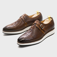 Chaussures décontractées pour hommes en cuir véritable à lacets, fabriquées à la main au Fujian, à semelle épaisse, pour mariage, hiver, bureau et carrière