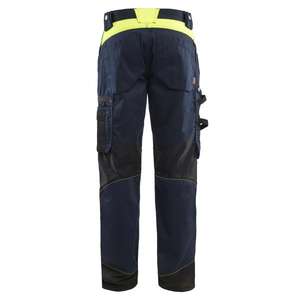 BLAKLADER - 155618608633D120 Pantalón sin bolsillos para uñas Azul marino oscuro/Amarillo hi-vis-PANTALÓN DE TRABAJO EAN 7330509921487 - Product Image 2