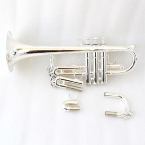 Tromba Eb/D di Alta Qualità, Strumento Placcato Argento, Tromba Professionale Prodotta in Cina - Product Image 1