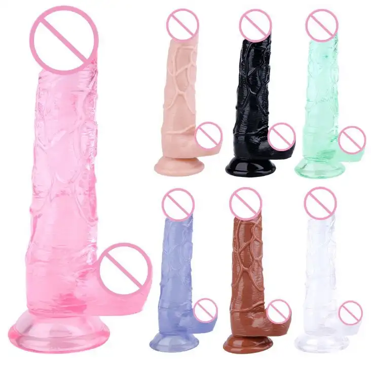 섹스 성인 제품 7 색 현실적인 딜도 남자와 여자 섹시한 게임 높은 자극 큰 딜도 흡입 컵 자위 장난감