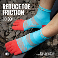 Chaussettes à cinq doigts WRELS Coolmax, tricotées, respirantes, avec soutien de la voûte plantaire, antidérapantes, absorbant la transpiration, pour la course à pied