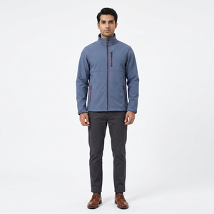 เสื้อแจ็คเก็ตผู้ชายแบบ Softshell ปี 2026 แบรนด์ส่วนตัว ปักโลโก้ได้ตามต้องการ ผ้าแคนวาส คอตั้ง ติดกระดุมด้านหน้า คุณภาพสูง รับผลิตแบบ OEM - Product Image 1