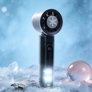 Nouveau ventilateur de cou portable à LED, pliable, avec affichage numérique, refroidissement rapide, compresse de glace, pour le camping et la randonnée en plein air en été - Product Image 3