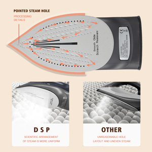 Plancha de vapor Dsp de 2200W con suela de cerámica para uso doméstico en seco y húmedo, eliminación rápida de arrugas - Product Image 2