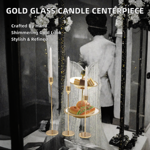 Candelabros de Metal y Cristal Dorado para Decoración de Bodas, Fiestas, Hogar y Hoteles, Marca WLS, Hechos a Mano, Venta al por Mayor - Product Image 2