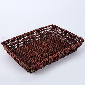 Hand Woven Willow <b>Square</b> <b>Basket</b> For Fruit Vegetable <b>Storage</b> Food Container 30x20x8cm - Product Image 3
