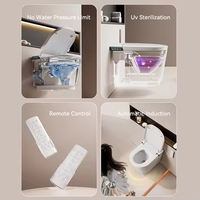 WC intelligent mural compact 52 cm, chauffant, intégré, multifonctionnel, sans pression d'eau