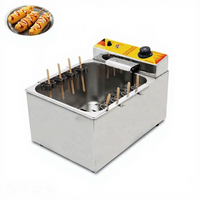 Friteuse électrique commerciale pour hot-dogs au fromage, machine à corndogs coréens, friteuse à mozzarella, friteuse à corn-dogs, friteuse profonde avec une profondeur de 20 cm