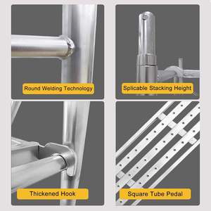 หอนั่งร้านอลูมิเนียมเคลื่อนที่ได้สำหรับการก่อสร้างโรงแรมที่ใช้ในการออกแบบอุตสาหกรรมที่มีความปลอดภัยสูง - Product Image 5