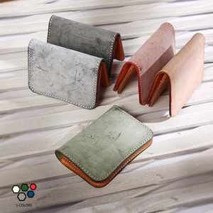 2025 New Handmade Genuine Cowhide Leather Card Holder Vegetable Tanned with Mist Wax Original Coin <b>Purse</b> Design - Product Image 1
