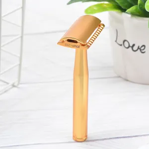 Shaving Safety Razors RTS Yaqi New Matt Golden Color Double Edge Shaving Safety Razor For Face