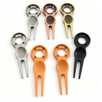 Lot de 4 fourches de golf vierges en laiton antique avec aimants et marqueur de balle de golf personnalisable amovible – Durables et écologiques