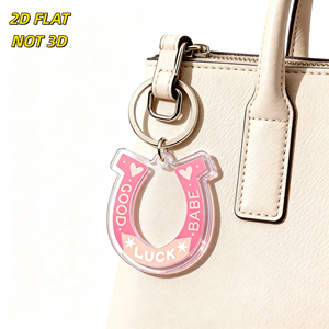 Llavero Acrílico de Herradura Rosa con Corazones y Estrellas, Amuleto de la Suerte para Llaves, Bolsos y Mochilas, Accesorio Adorable - Product Image 3