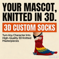 Chaussettes 3D Confortables en Tricot pour Équipe, Motif Ara, Oiseau Tropical, Personnalisables avec Logo de Mascotte, Marchandises d'Entreprise