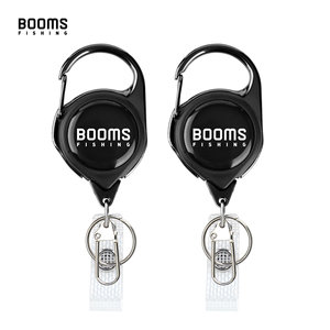 Booms Fishing Llavero Retráctil de 4.1 pulgadas con Carrete, Soporte para Tarjetas de Identificación, Anillo para Llaves, Hebilla de Herradura, Cierre para Tarjetas de Identificación RG1, Correa de Seguridad, Paquete de 2 Unidades - Product Image 1