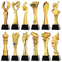 Offre Spéciale : Trophée en Résine Écologique Personnalisable pour Cérémonies Scolaires et Événements Musicaux – Base en Cristal Noir et Doré Brillant, Coffret Cadeau