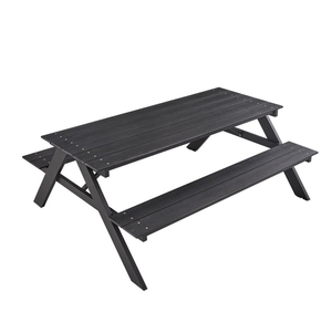 <span class=keywords><strong>Tavolo</strong></span> da Picnic Moderno per Esterni <span class=keywords><strong>con</strong></span> <span class=keywords><strong>Panca</strong></span> <span class=keywords><strong>in</strong></span> <span class=keywords><strong>Legno</strong></span> e Sedie <span class=keywords><strong>in</strong></span> Plastica per Villa o Parco, <span class=keywords><strong>Panca</strong></span> da Giardino per Pranzo - Product Image 3