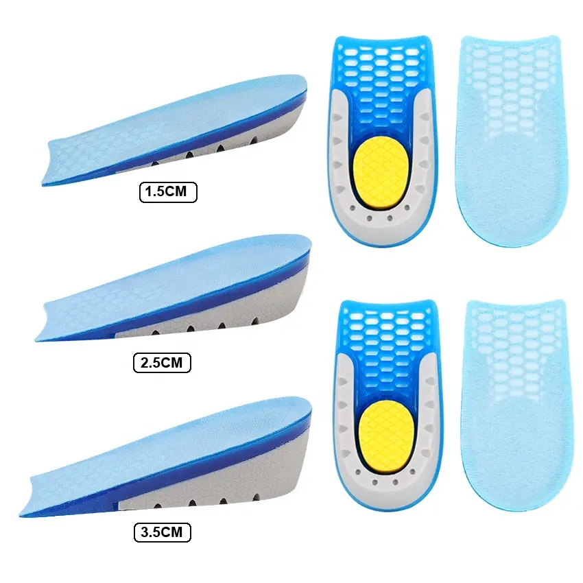 Soletta per scarpe con rialzo del tallone in Gel di Silicone suola interna per ascensore in TPE soletta invisibile per aumentare l'altezza solette segrete