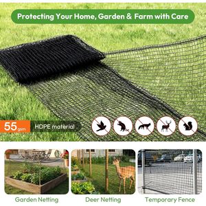 CHFAPH Deer Fence 4ftx50ft PVC Mesh Garden <b>Netting</b> Pre-Strung Reinforced Edge For Vegetable Beds And Landscaping - Product Image 5