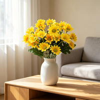 Fleurs artificielles en gros, bouquet de marguerites jaunes, fleurs artificielles en plastique pour mariage, fête des mères, Noël, fête à domicile