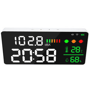 Sonometre à grand écran de 11 pouces, affichage LED WIFI, détecteur de température, d'humidité et de niveau sonore, moniteur <span class=keywords><strong>30</strong></span>-130dB - Product Image 3
