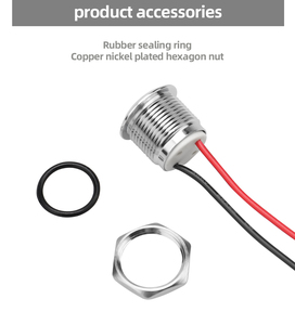 12mm kogelkop signaallampen metalen <span class=keywords><strong>LED</strong></span>-indicatorlampen blauw licht met draad waterdicht IP65 <span class=keywords><strong>indicator</strong></span> - Product Image 3