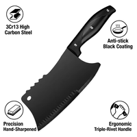 Couteau de Chef Japonais Professionnel 275 mm, Lame Noire Antiadhésive en Acier Inoxydable, Manche Intégral, pour Cuisine Droitière